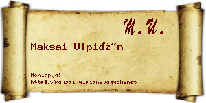 Maksai Ulpián névjegykártya