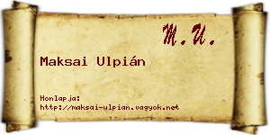 Maksai Ulpián névjegykártya